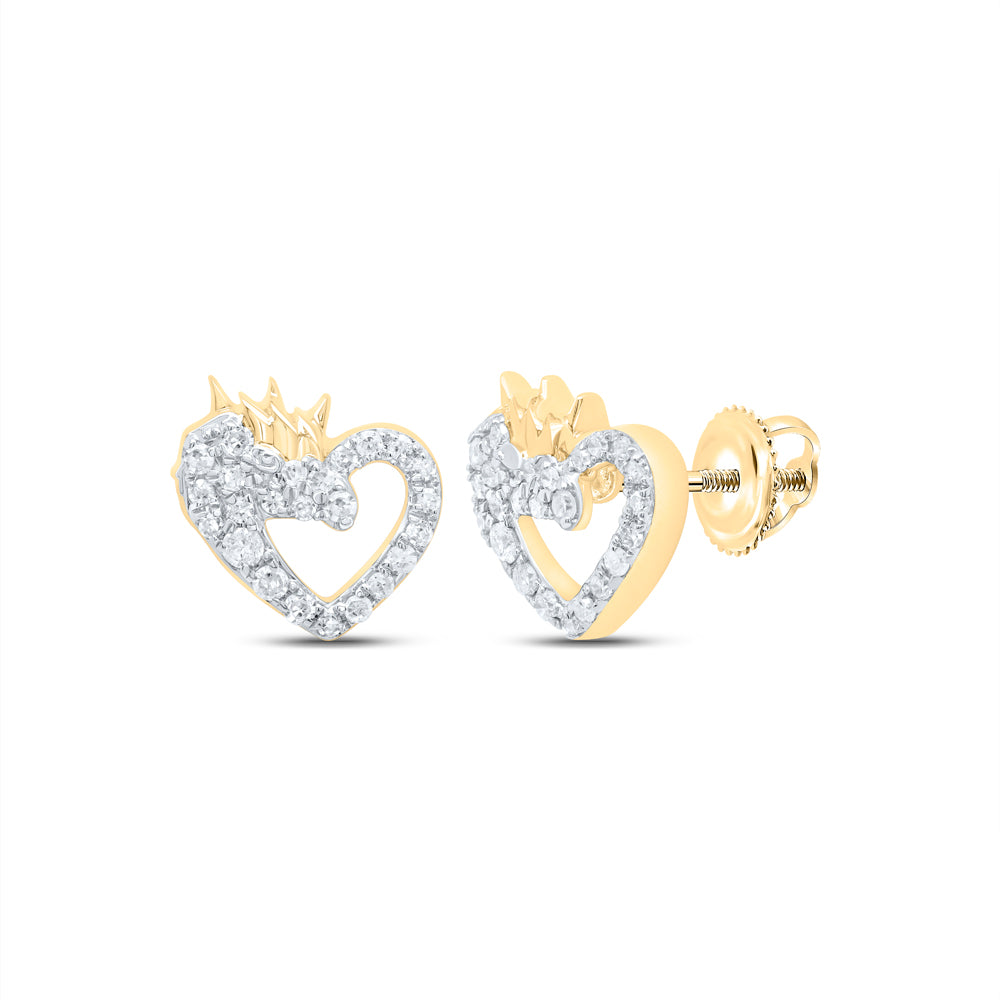 1/5CTW-DIA P1 GIFT HEART EARRING