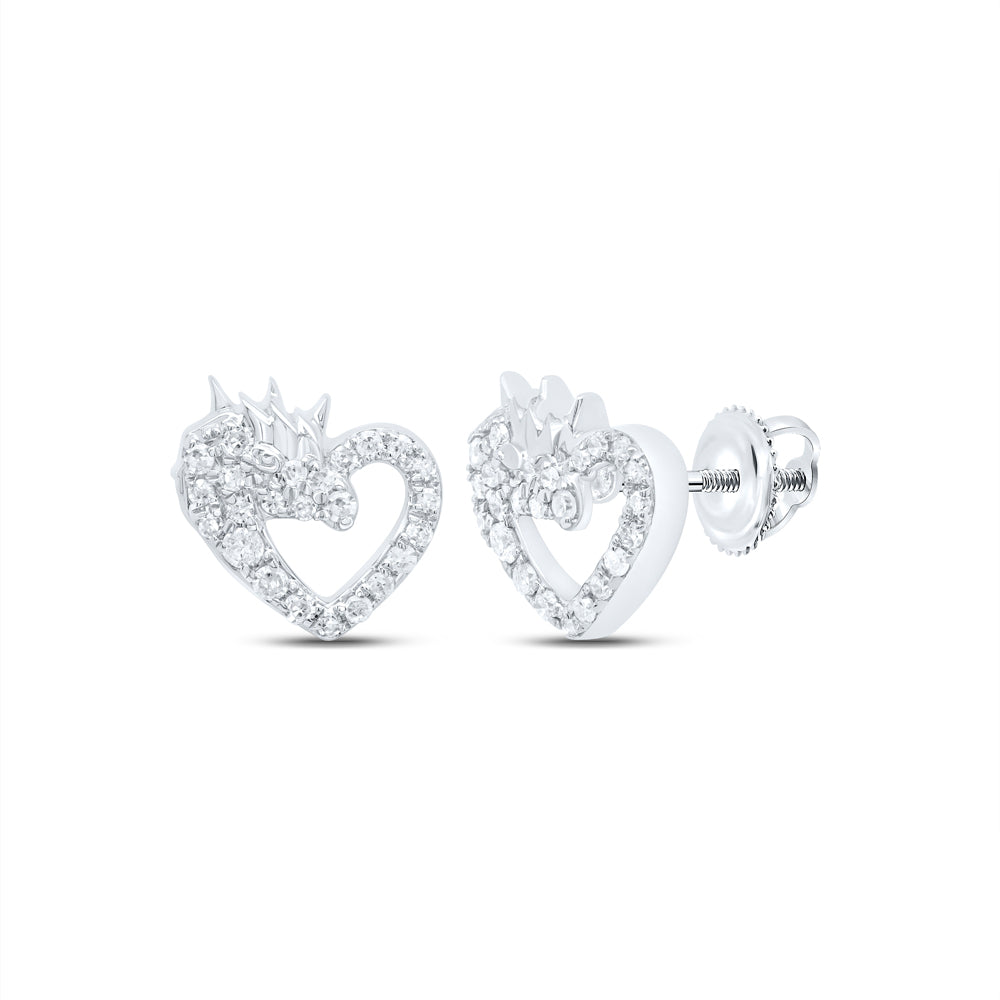 1/5CTW-DIA P1 GIFT HEART EARRING