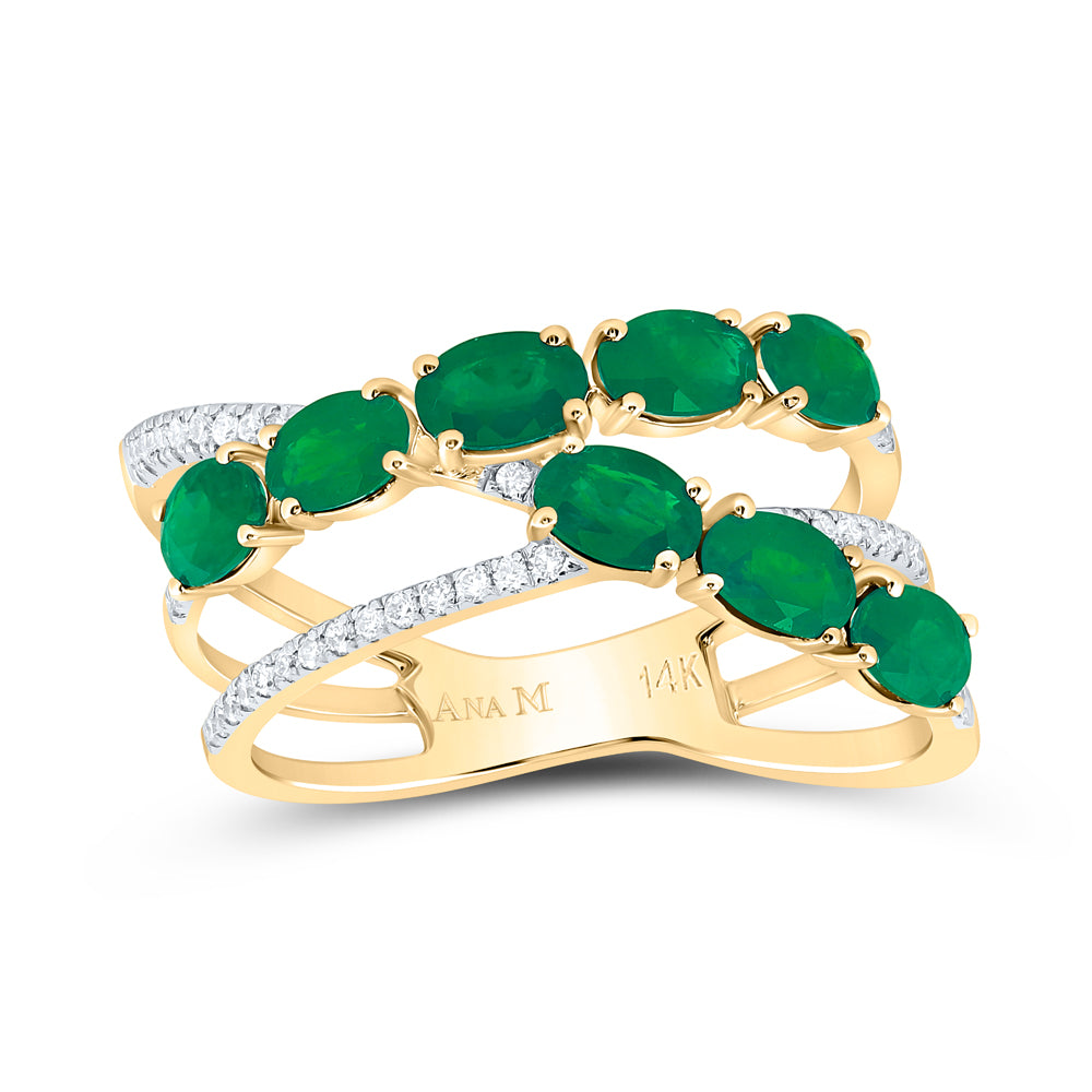 1/6CTW-DIA ANA M 1 5/8CTW-OV-EM NAT GEM FASHION RING