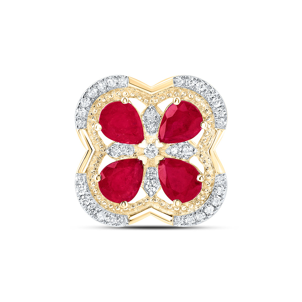 1/5CTW-DIA ANA M 1 1/5CTW-PS-RU NAT GEM CLOVER PENDANT