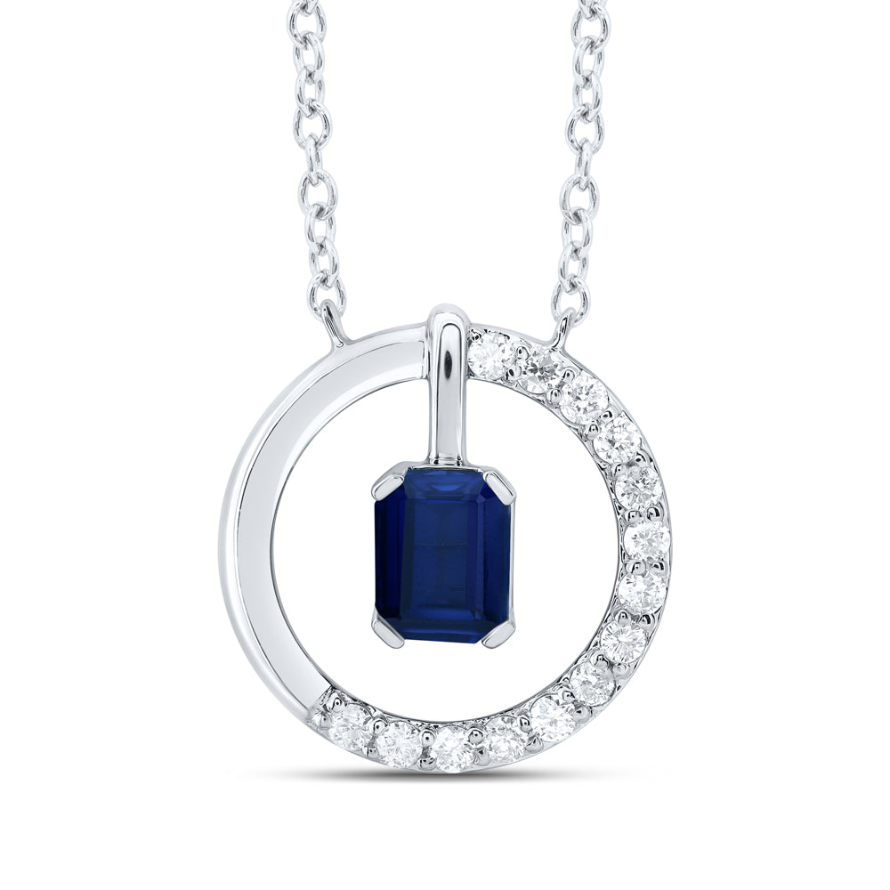 1/12CTW-DIA CN 4X3MM EM-BS NAT GEM FASHION NECKLACE(18 INCH)