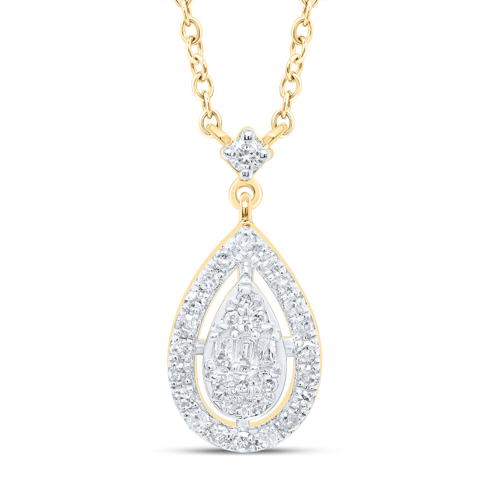 1/6CTW-DIA P1 GIFT PEAR NECKLACE (18 INCH)