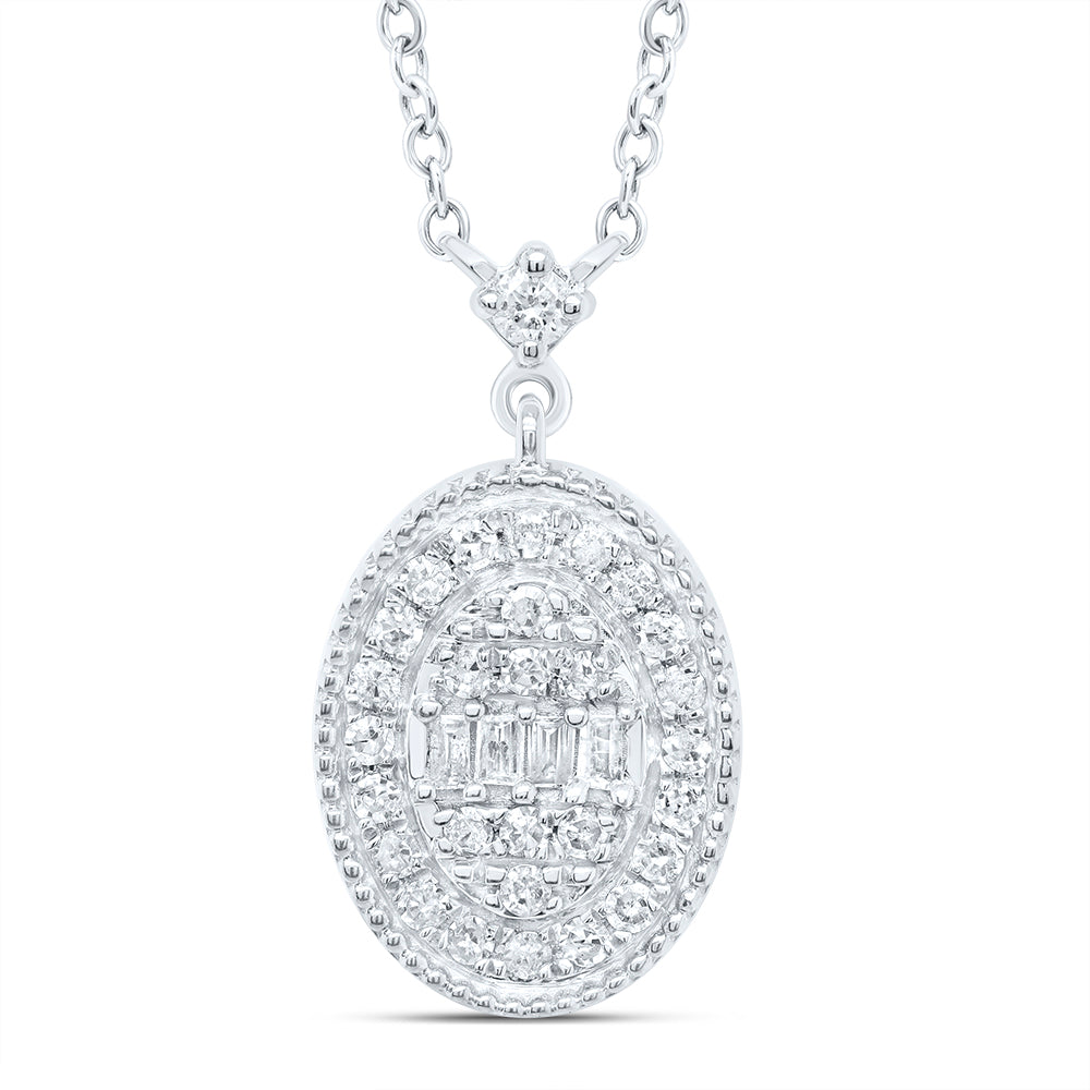 1/5CTW-DIA P1 GIFT OVAL NECKLACE (18 INCH)