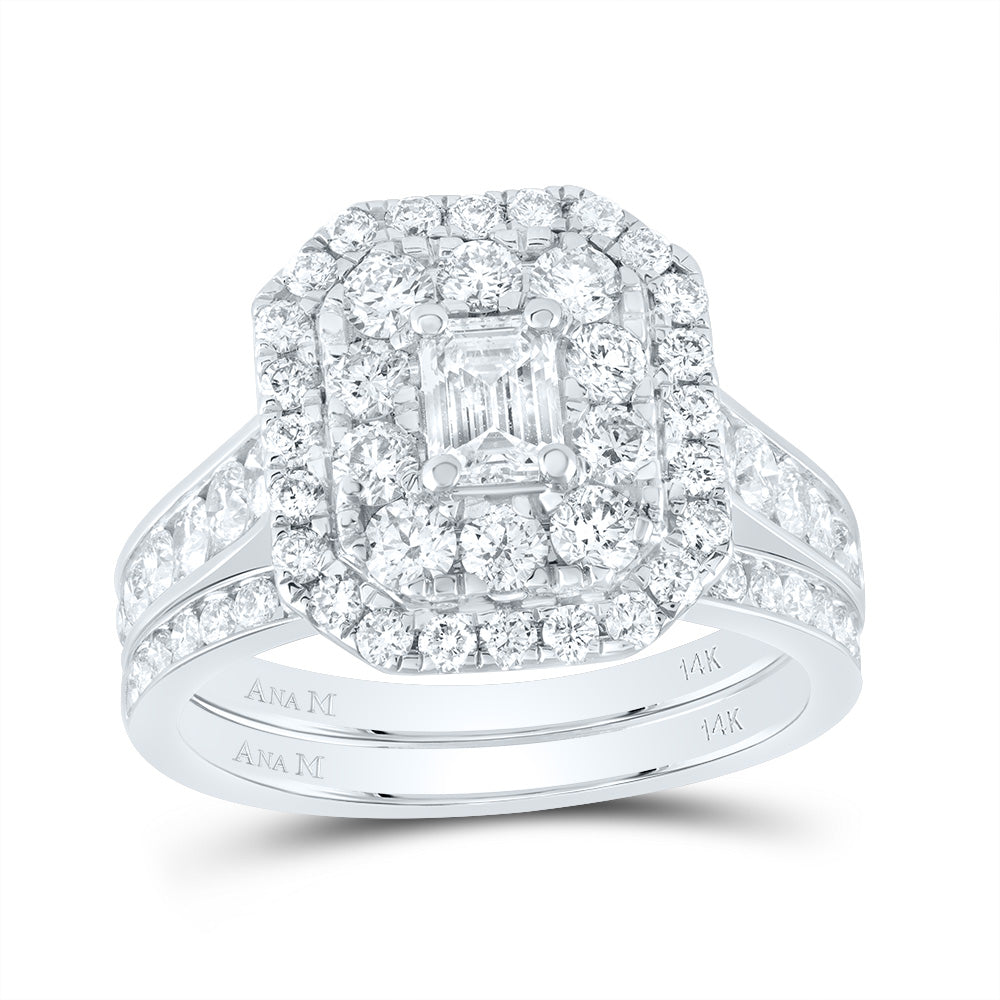 2CTW-DIA ANA M 3/8CT-CEM DOUBLE HALO BRIDAL SET
