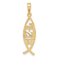 Load image into Gallery viewer, 14K Ichthus Fish W/ JESUS Pendant
