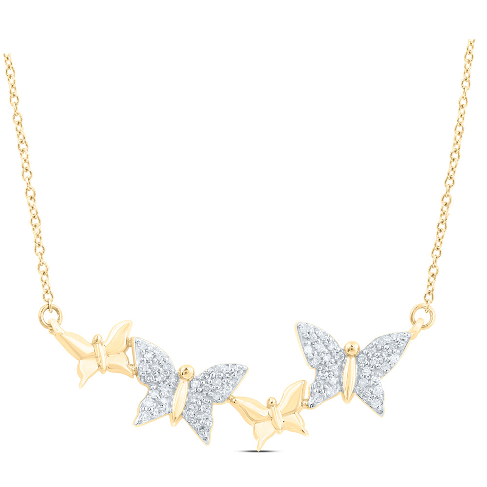 1/4 CTW-DIA CN FASHION BUTTERFLY NECKLACE(18 INCH)