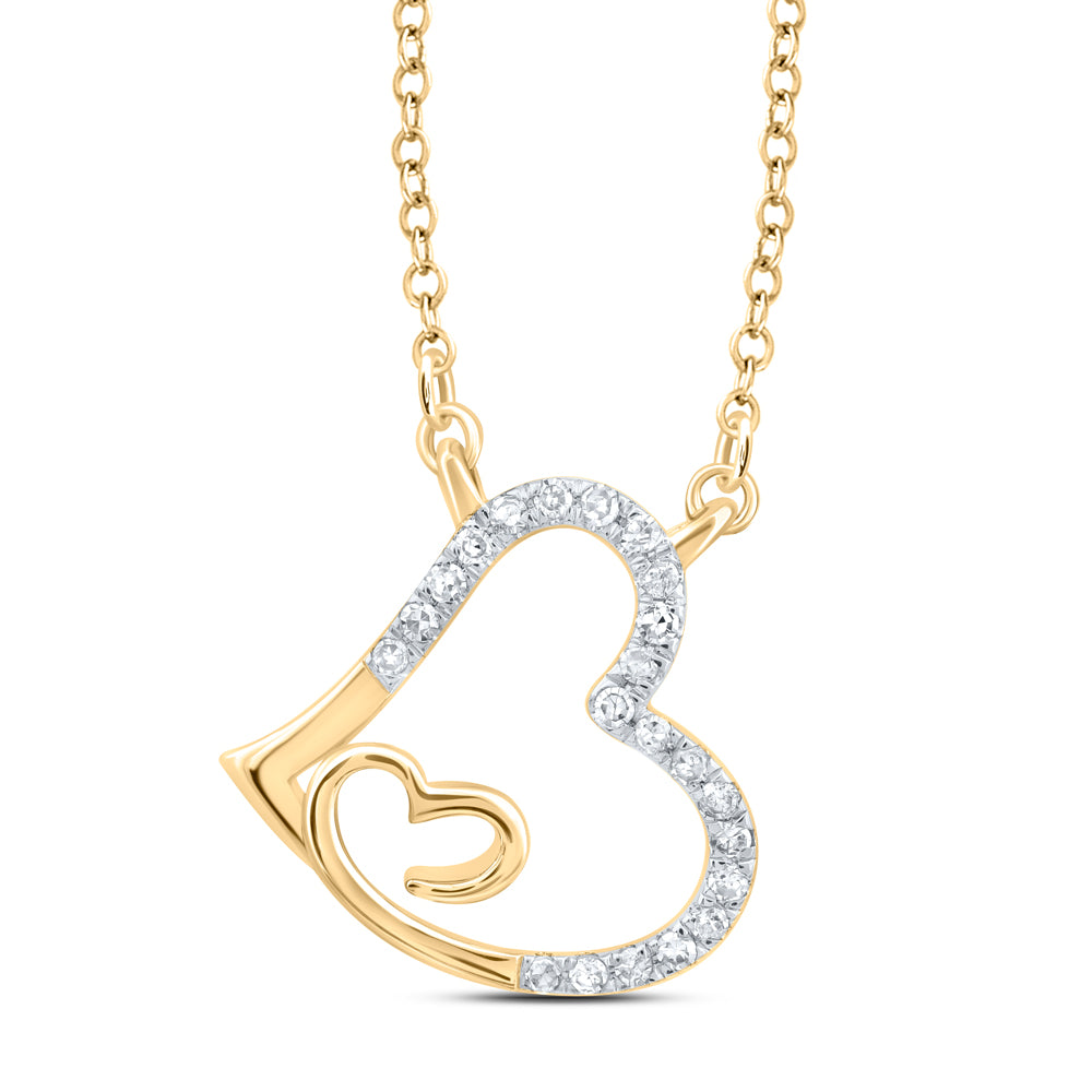 1/10 CTW-DIA CN FASHION HEART NECKLACE(18 INCH)