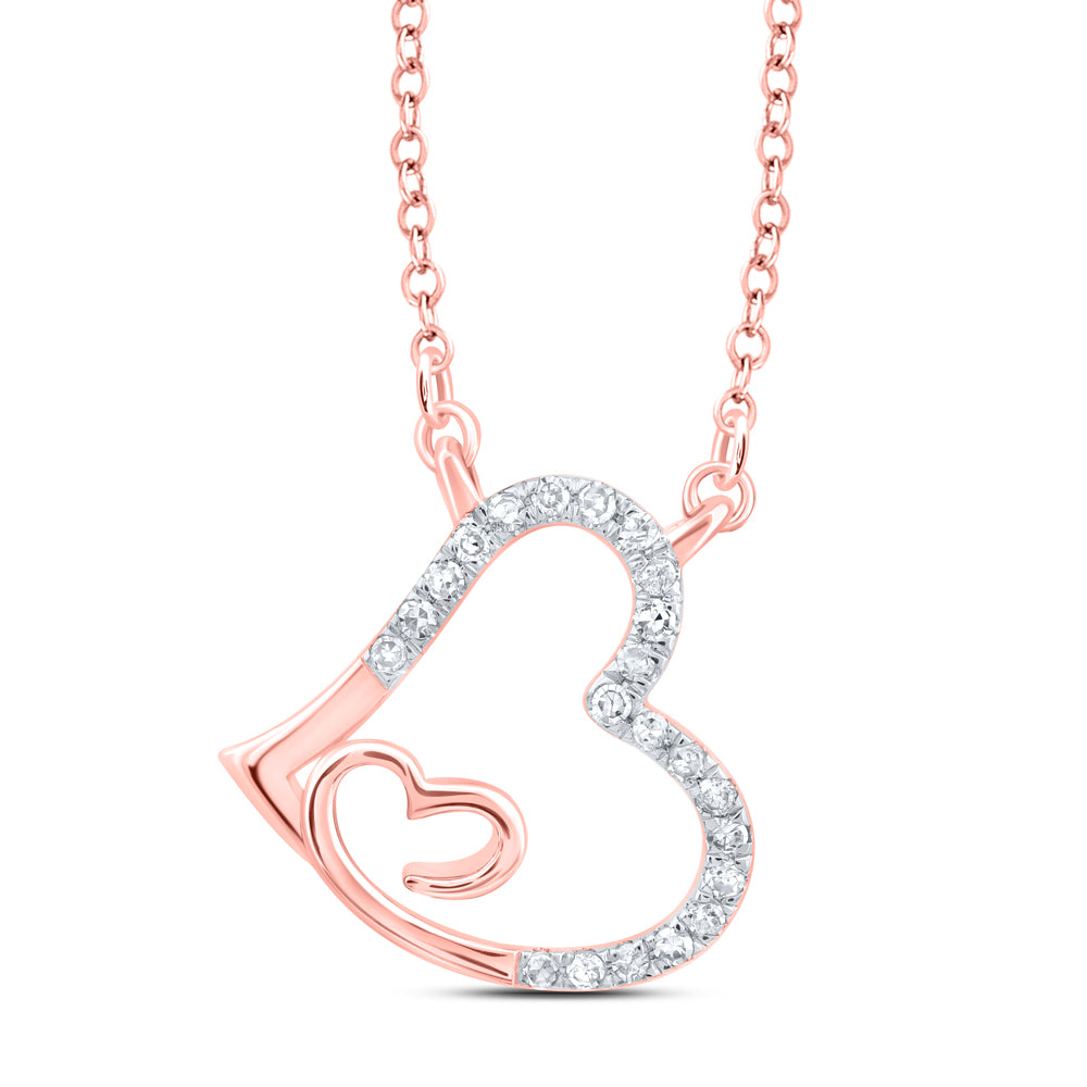 1/10 CTW-DIA CN FASHION HEART NECKLACE(18 INCH)