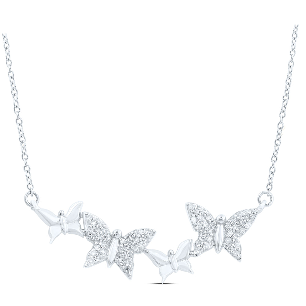 1/4 CTW-DIA CN FASHION BUTTERFLY NECKLACE(18 INCH)