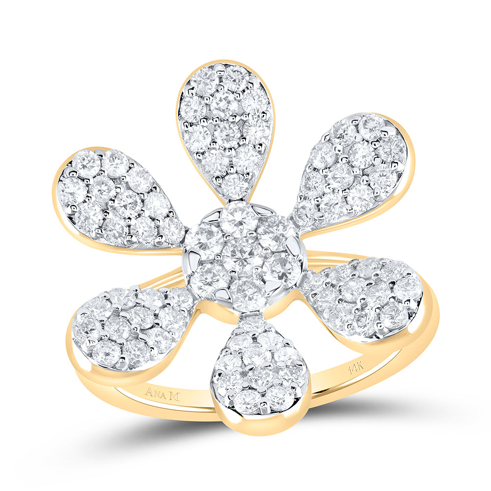 1 1/4CTW-DIA ANA M FLOWER FASHION RING