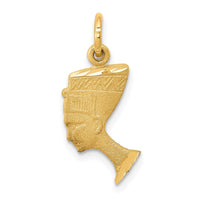 Load image into Gallery viewer, 14K Satin Front / Polished Back Nefertiti Charm
