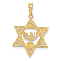 Load image into Gallery viewer, 14K Star of David w/Menorah Pendant
