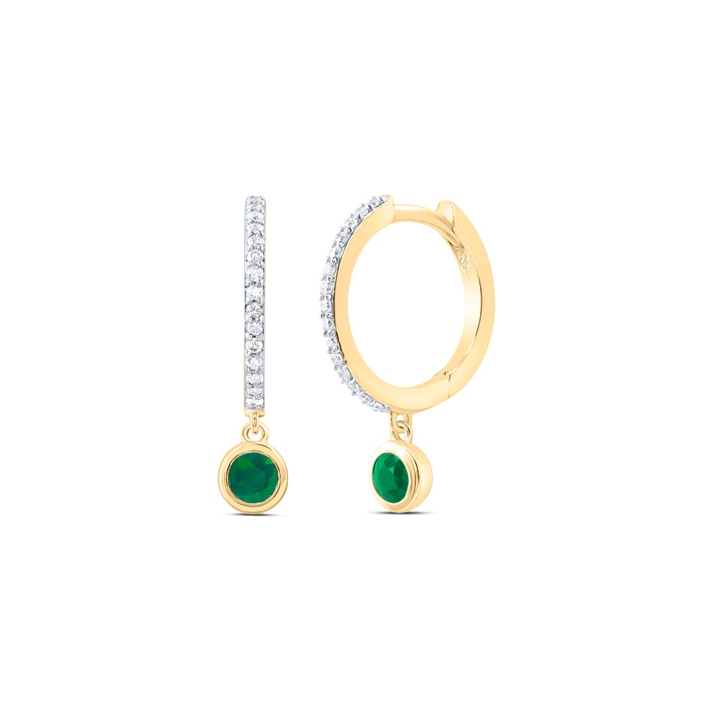 1/8CTW-DIA ANA M 3MM RD-EM, NAT GEM DANGLING EARRING
