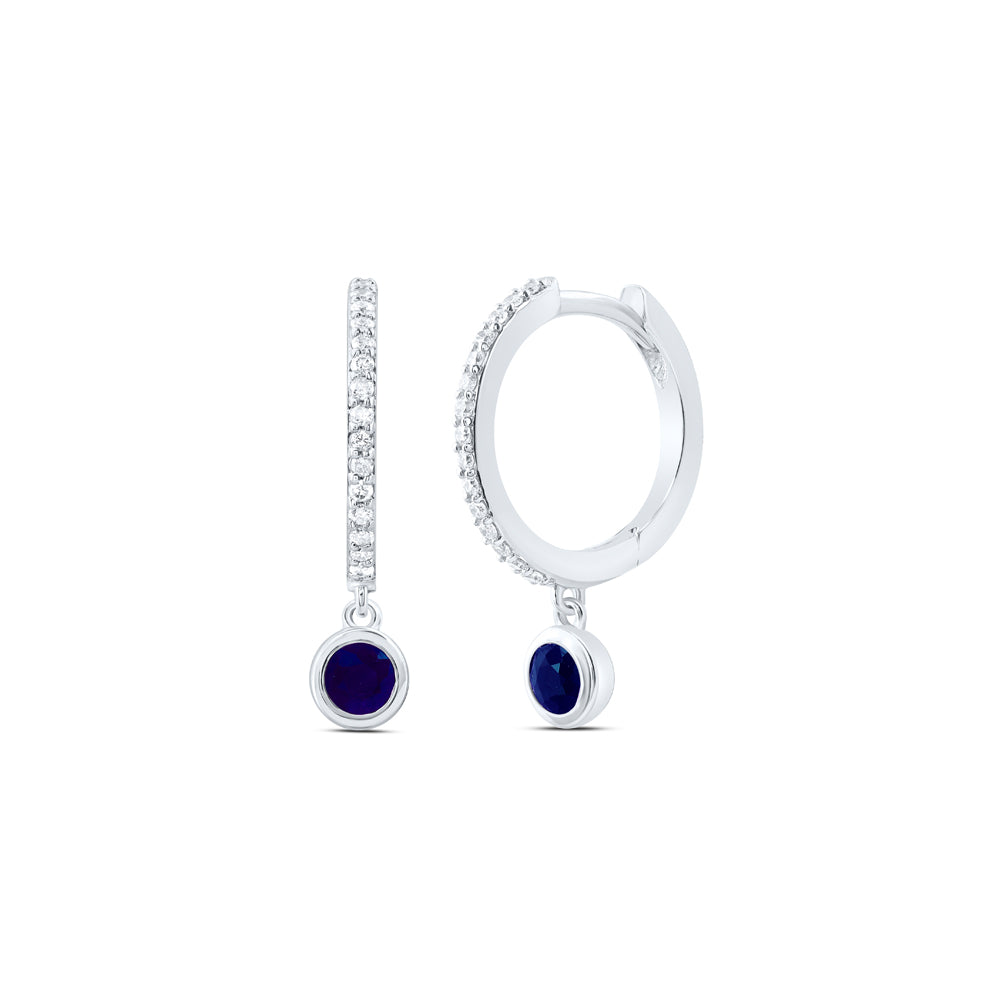 1/8CTW-DIA ANA M 3MM RD-BS, NAT GEM DANGLING EARRING