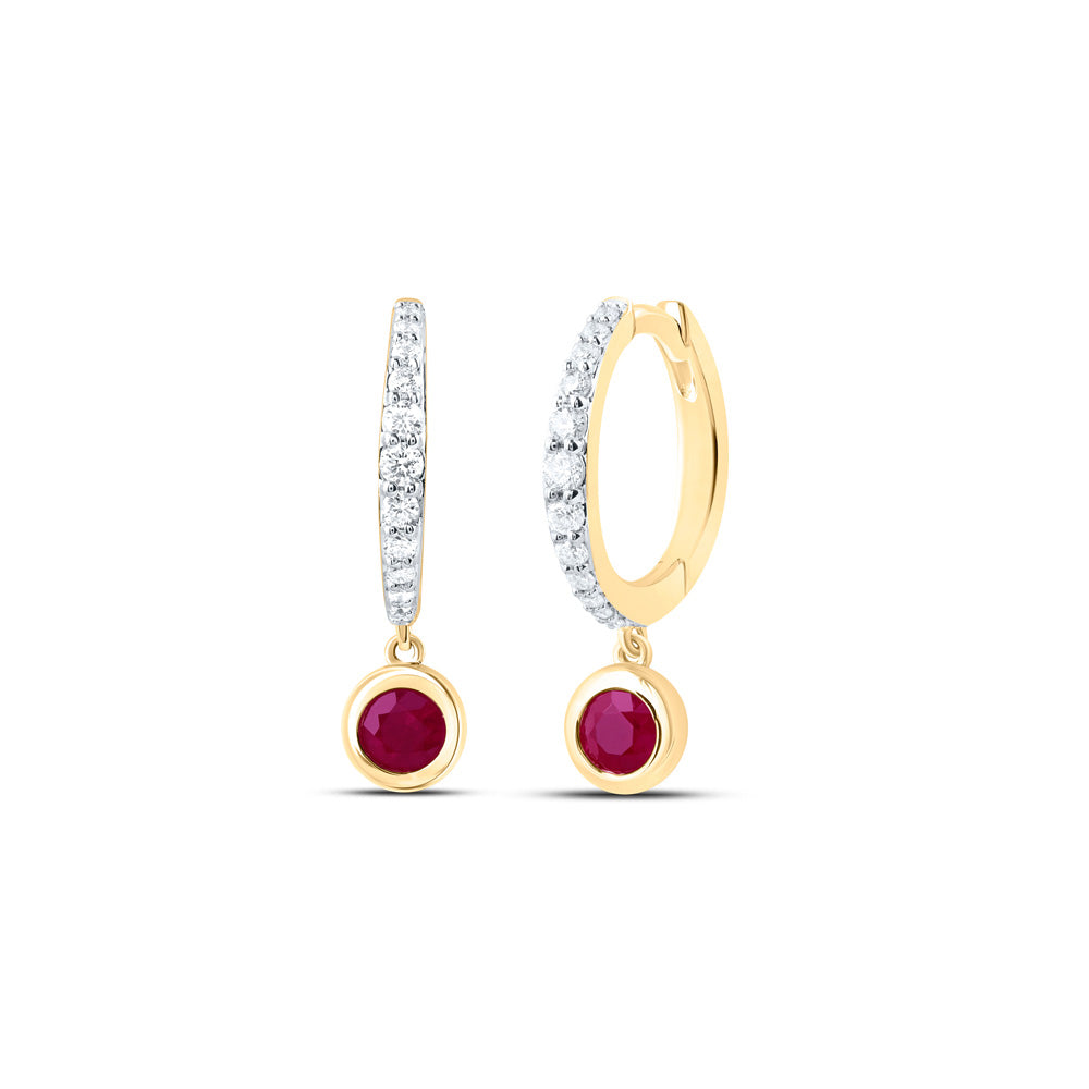 1/5CTW-DIA ANA M 3.5MM RD-RU, NAT GEM DANGLING EARRING
