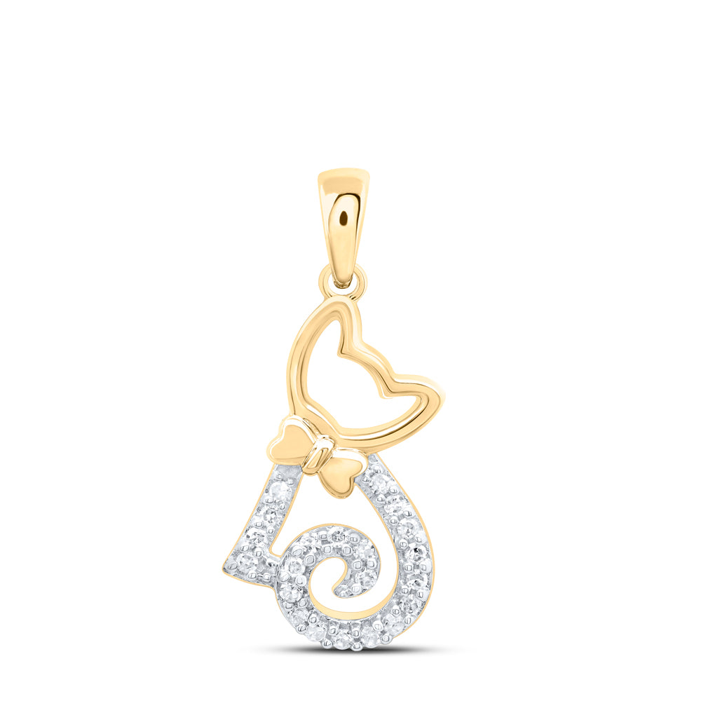 1/10CTW-DIA CN GIFT CAT PENDANT