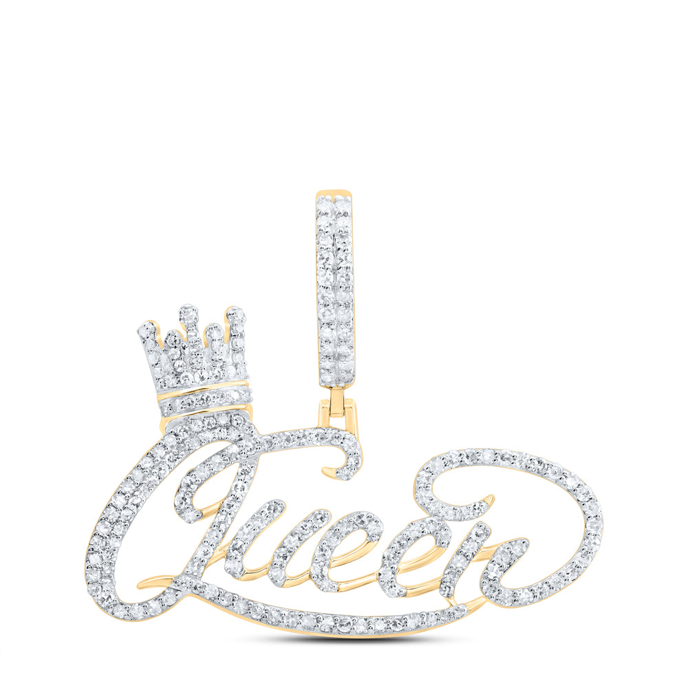 1CTW-DIA NK "QUEEN" CROWN MENS CHARM