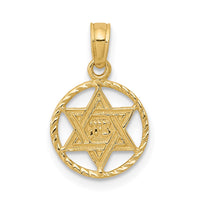 Load image into Gallery viewer, 14K Star of David in Circle Frame Pendant
