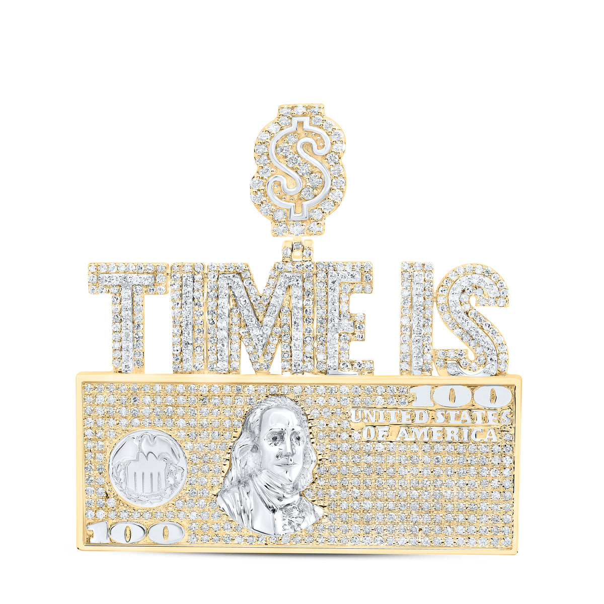 2 1/3CTW-DIA NK "TIME IS MONEY" MENS CHARM