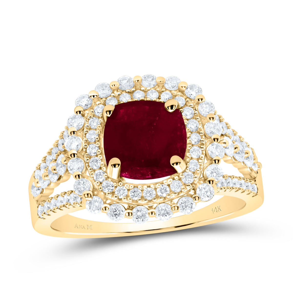 3/4CTW-DIA ANA M 7MM CU-RU NAT GEM RING