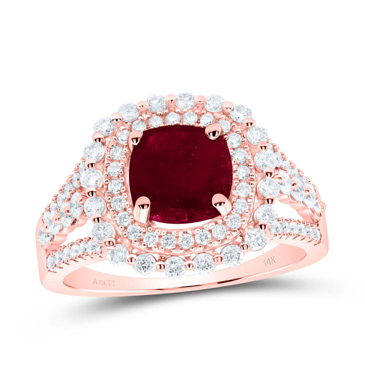 3/4CTW-DIA ANA M 7MM CU-RU NAT GEM RING