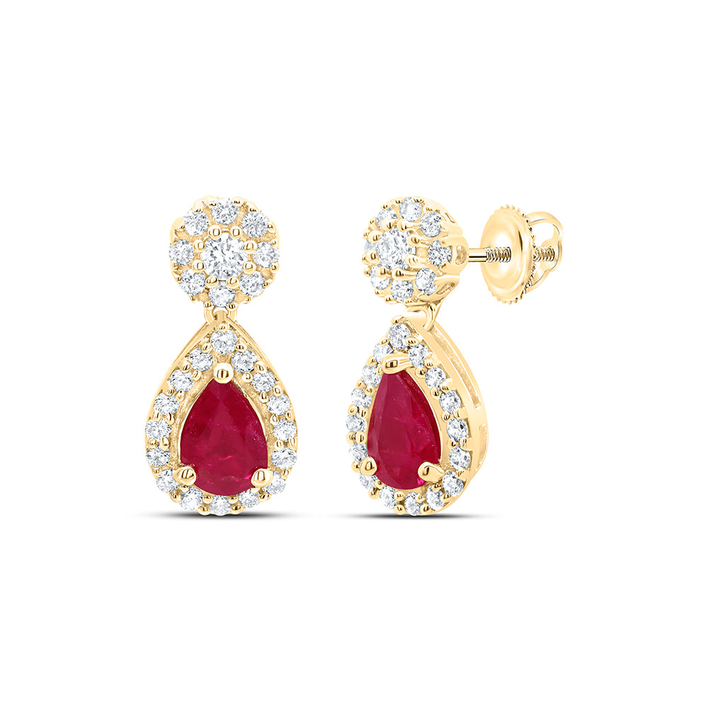 3/8CTW-DIA ANA M 6X4MM PS-RU NAT GEM EARRING