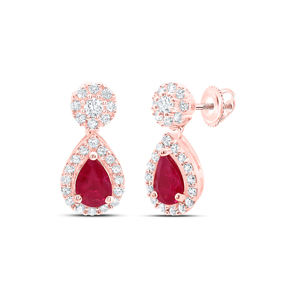 3/8CTW-DIA ANA M 6X4MM PS-RU NAT GEM EARRING
