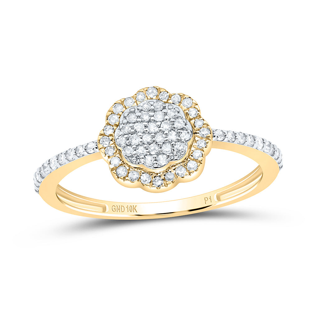 1/4CTW-DIA P1 GIFT FLOWER RING