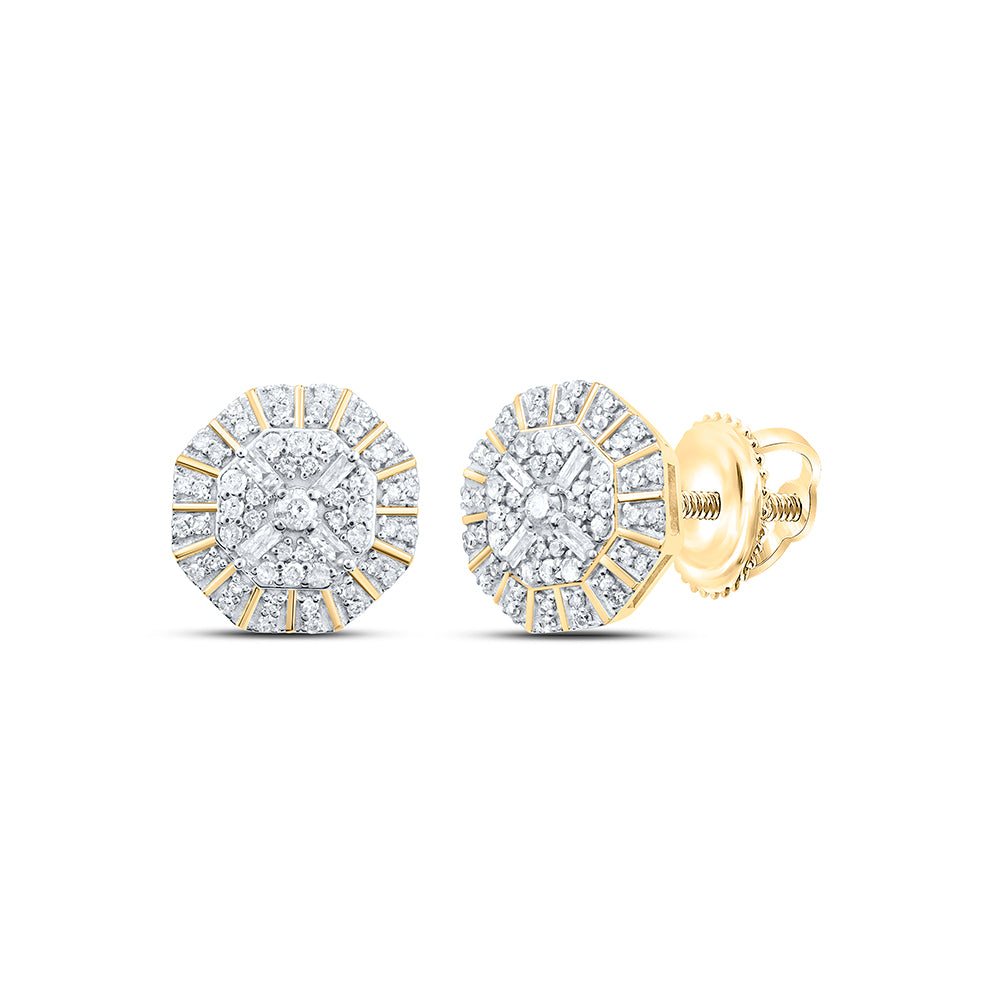 3/8CTW-DIA P1 GIFT HEXAGON STUD EARRING