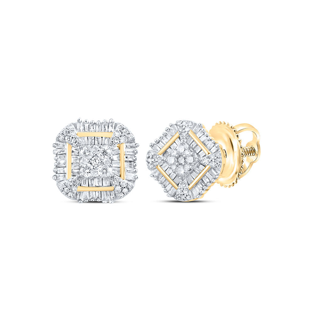 3/4CTW-DIA P1 GIFT SQUARE STUD EARRING