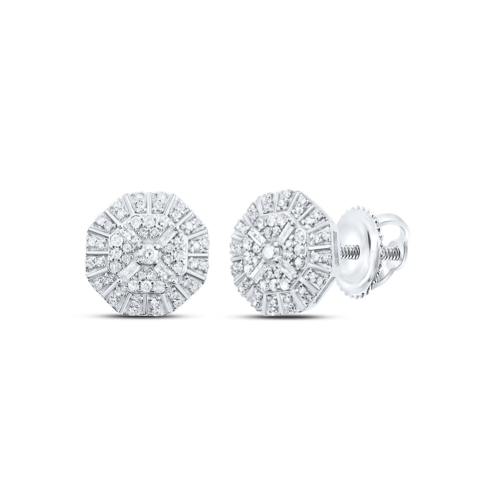 3/8CTW-DIA P1 GIFT HEXAGON STUD EARRING
