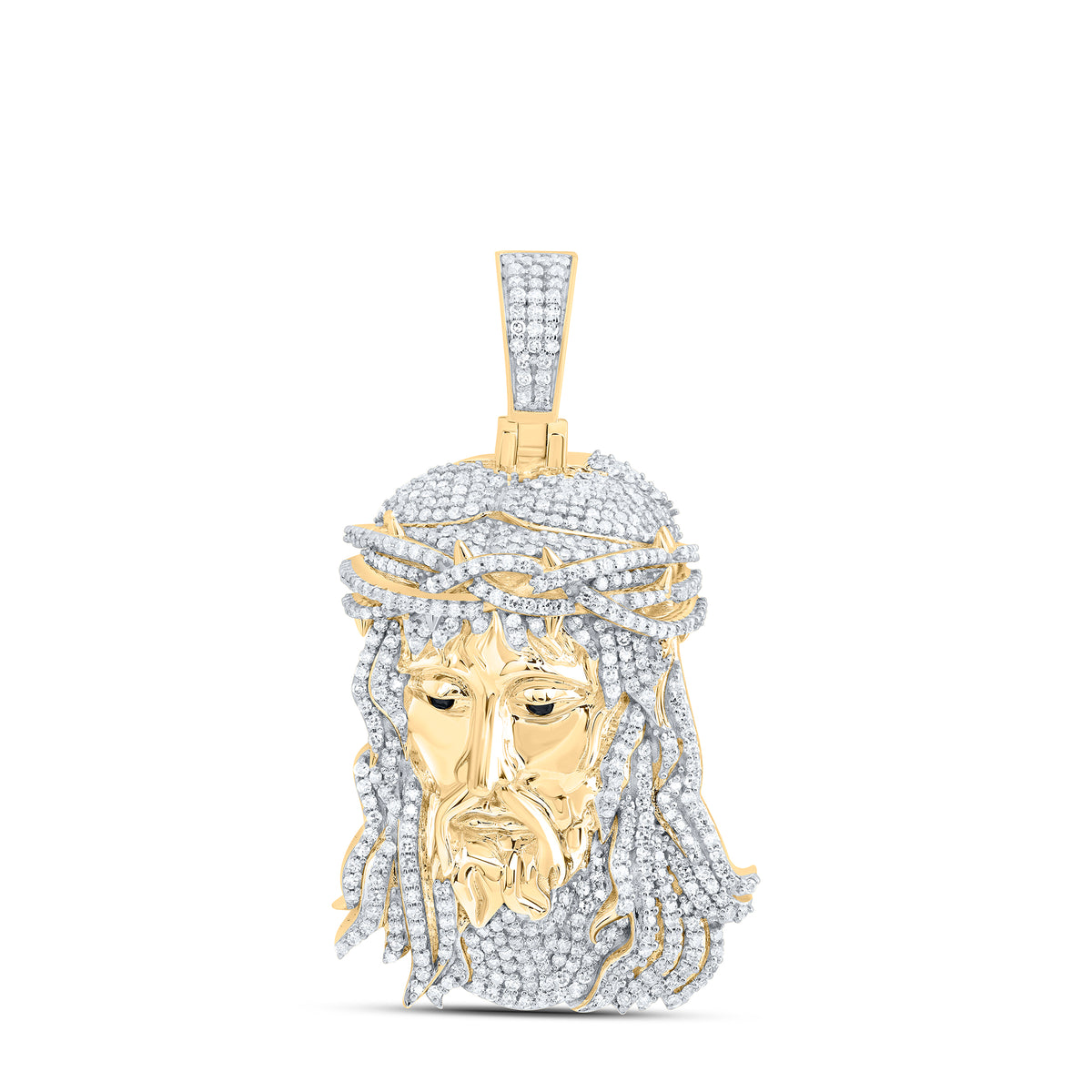2 1/3CTW-DIA NK JESUS FACE MENS CHARM
