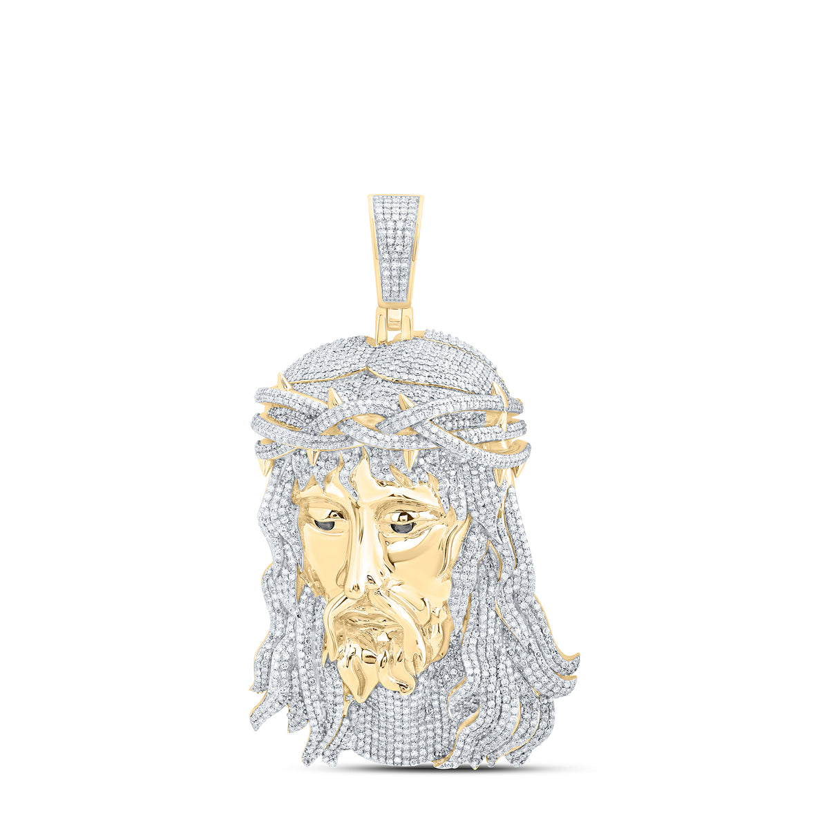 7 1/4CTW-DIA NK JESUS FACE MENS CHARM