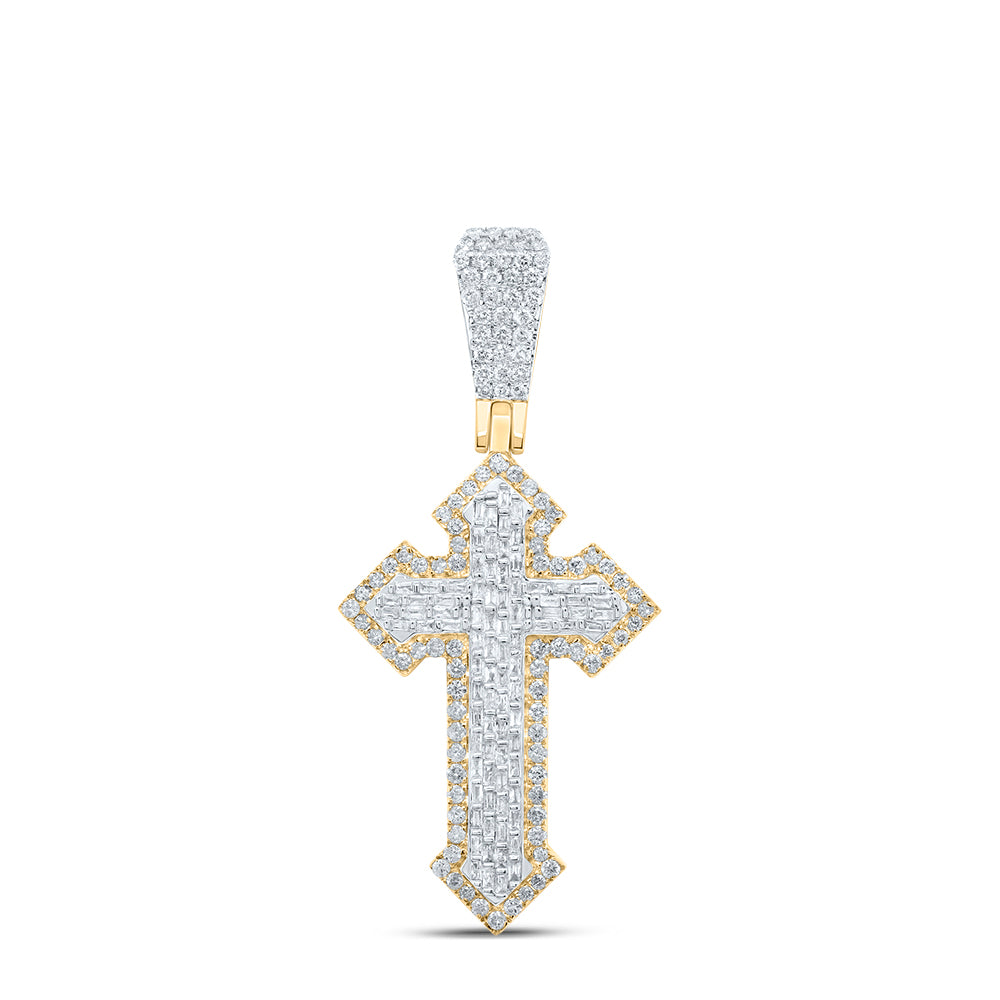 2 7/8CTW-DIA P1 CROSS MENS CHARM