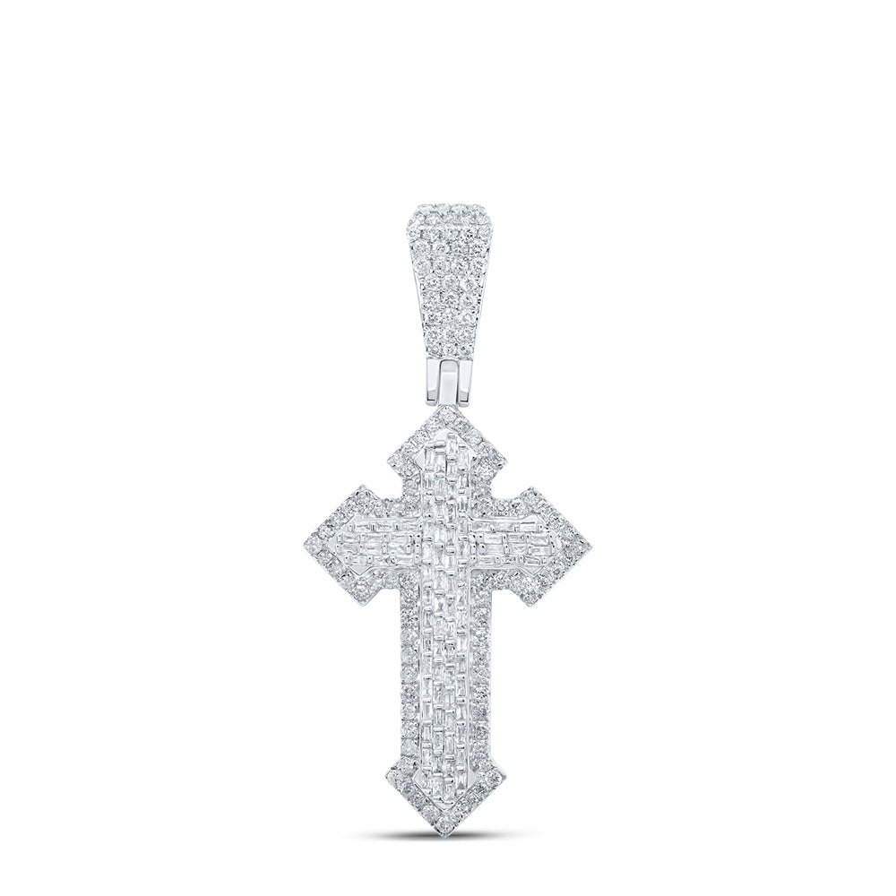2 7/8CTW-DIA P1 CROSS MENS CHARM