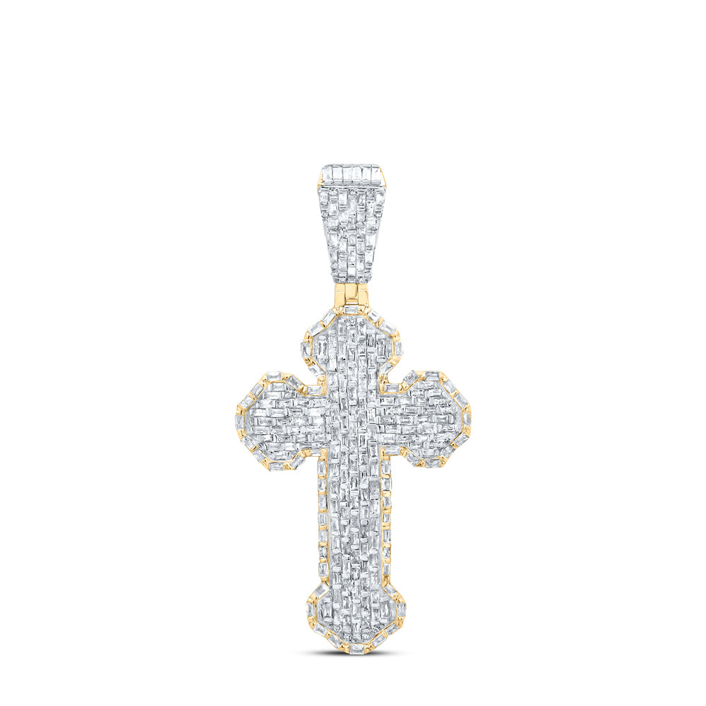 2 3/8CTW-DIA P1 CROSS MENS CHARM