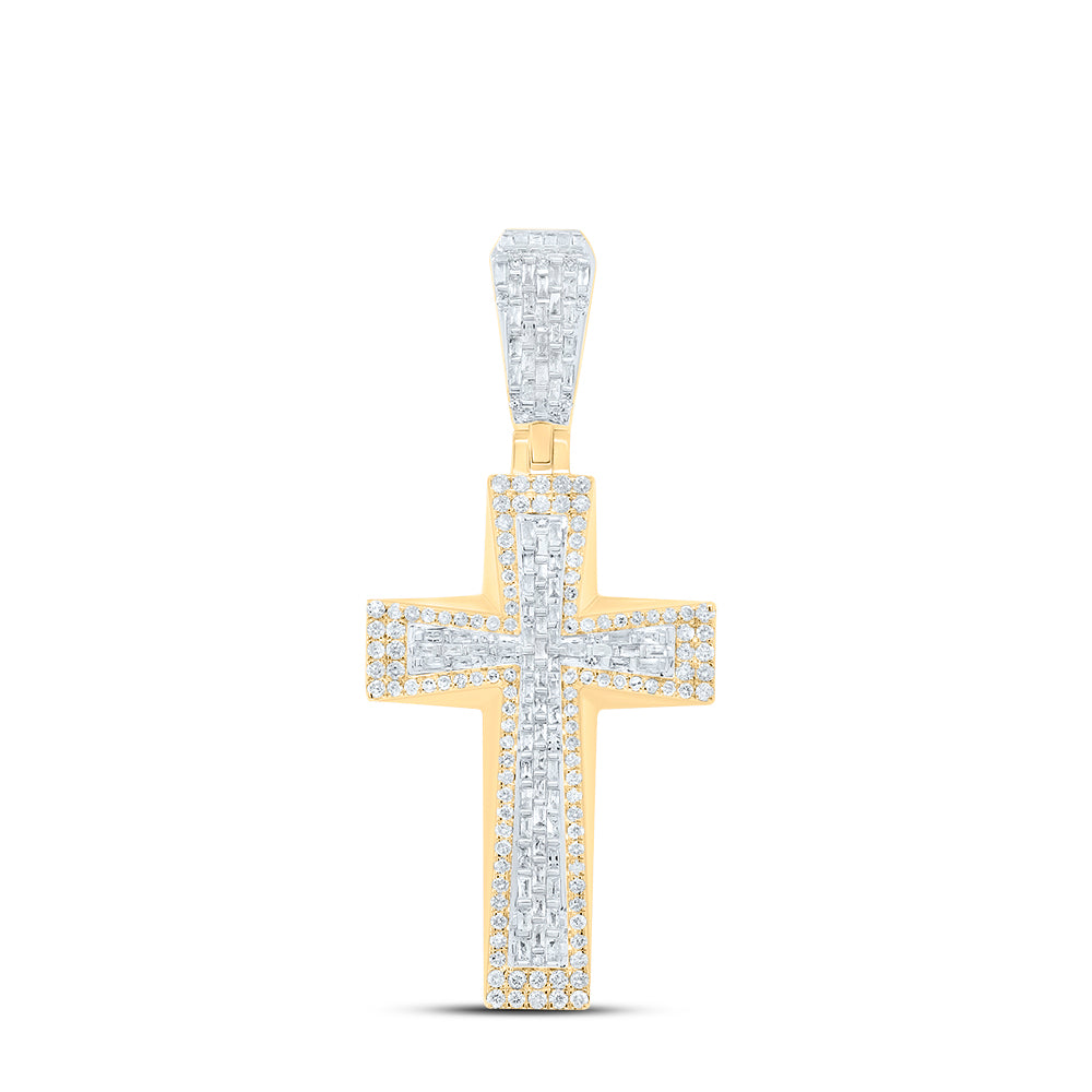 2 1/3CTW-DIA P1 CROSS MENS CHARM
