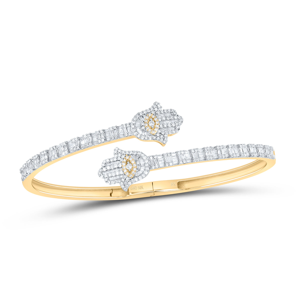 1 5/8CTW-DIA NK HAMZA CUFF BANGLE (55X65 MM)
