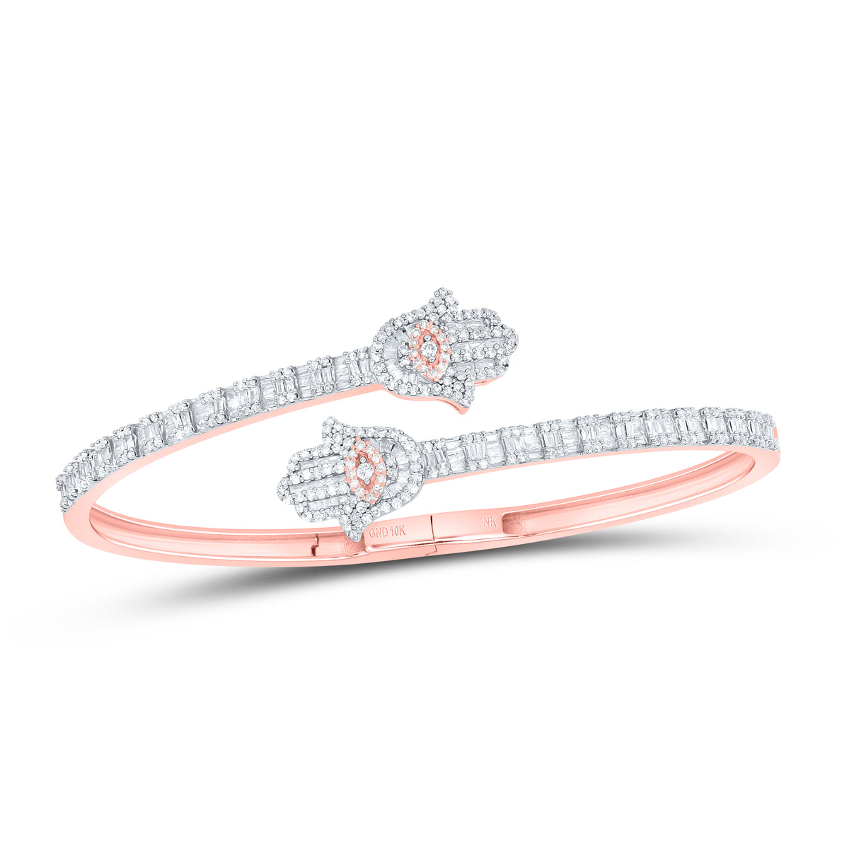1 5/8CTW-DIA NK HAMZA CUFF BANGLE (55X65 MM)