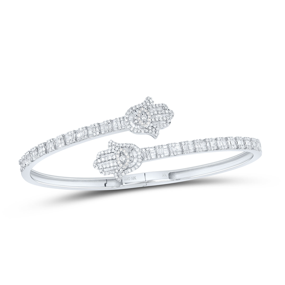 1 5/8CTW-DIA NK HAMZA CUFF BANGLE (55X65 MM)