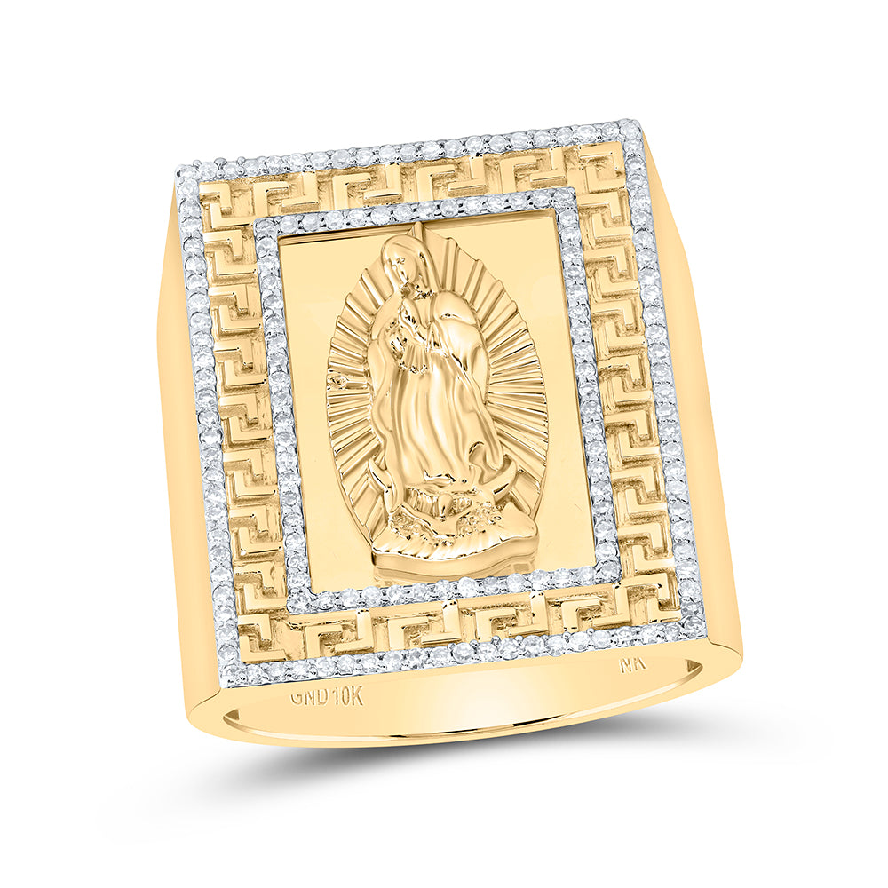 1/2 CTW-DIA NK VIRGIN MARY MENS RING -1.00 INCH VERSION
