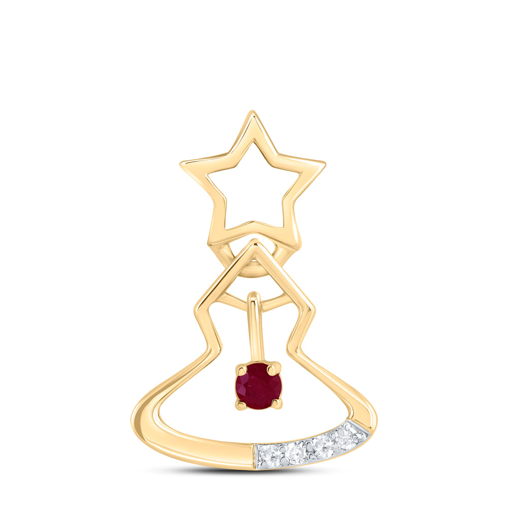 0.02CTW-DIA P1 1.9MM-RD-RU NAT GEM PENDANT