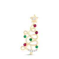 Load image into Gallery viewer, 0.03CTW-DIA P1 1/20CTW-RD-EM,1/10CTW-RD-RU NAT GEM PENDANT
