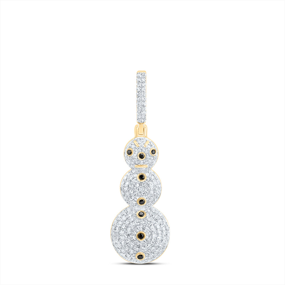 3/4CTW-DIA NK RD BLACK-DIA FASHION SNOWMAN PENDANT