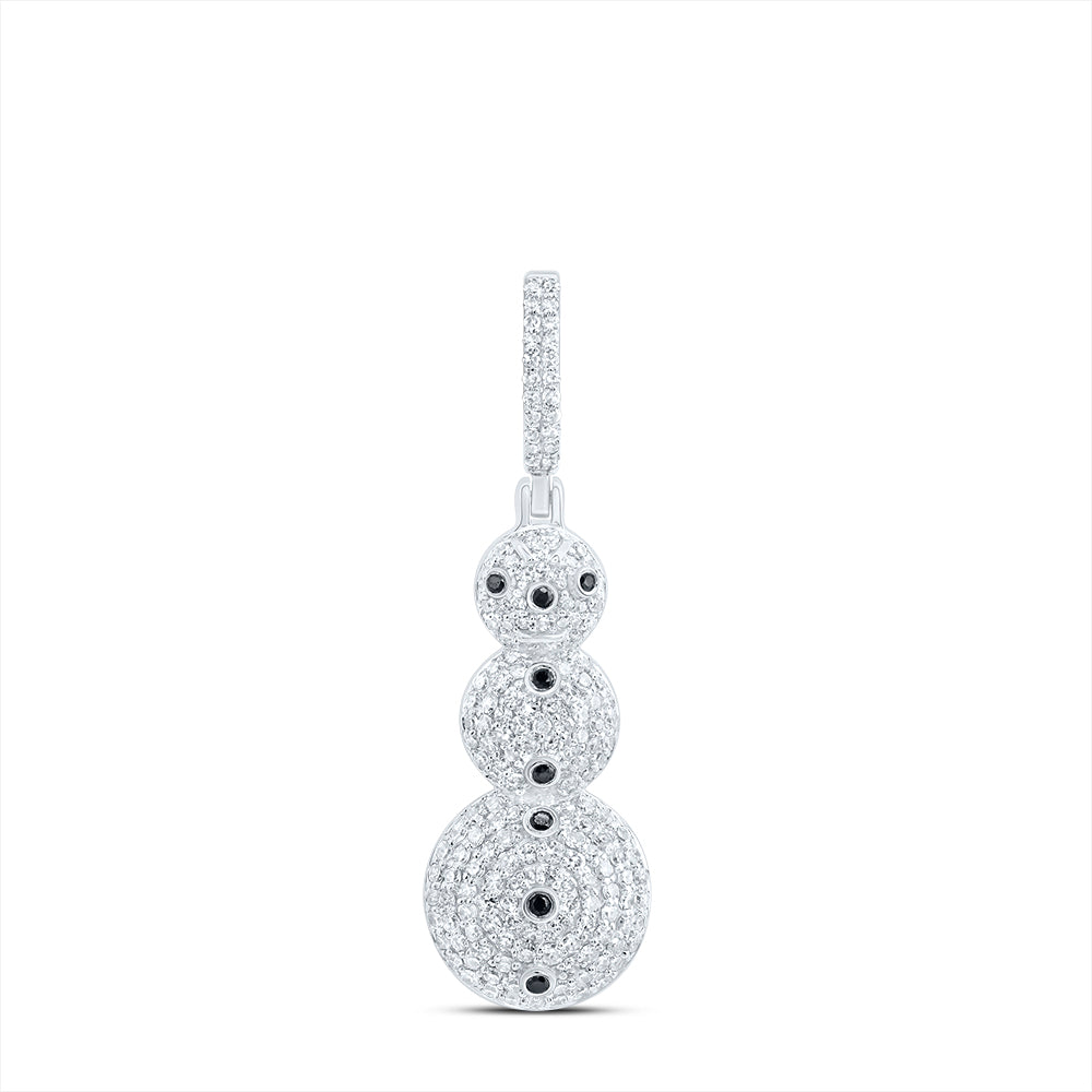 3/4CTW-DIA NK RD BLACK-DIA FASHION SNOWMAN PENDANT