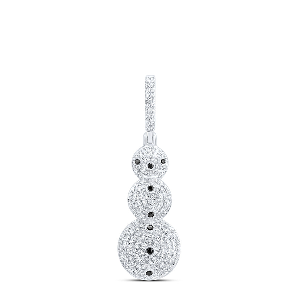 1CTW-DIA NK RD BLACK-DIA FASHION SNOWMAN PENDANT
