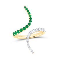 Load image into Gallery viewer, 3/8CTW-DIA CN 3/8CTW RD-EM NAT GEM RING
