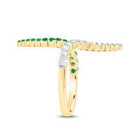 Load image into Gallery viewer, 3/8CTW-DIA CN 3/8CTW RD-EM NAT GEM RING
