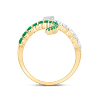 Load image into Gallery viewer, 3/8CTW-DIA CN 3/8CTW RD-EM NAT GEM RING
