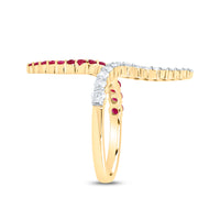 Load image into Gallery viewer, 3/8CTW-DIA CN 3/8CTW RD-RU NAT GEM RING
